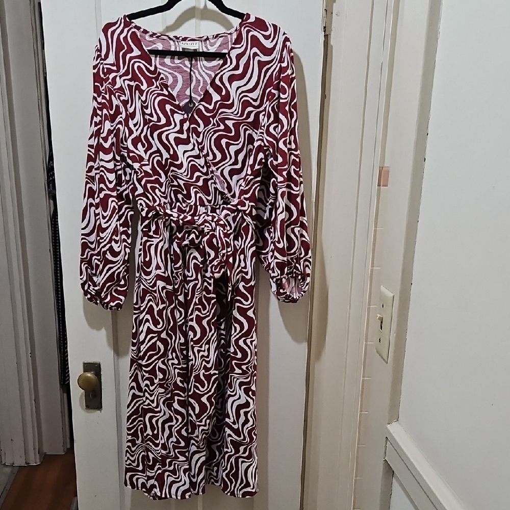 Stylish Women's Red and White Dress